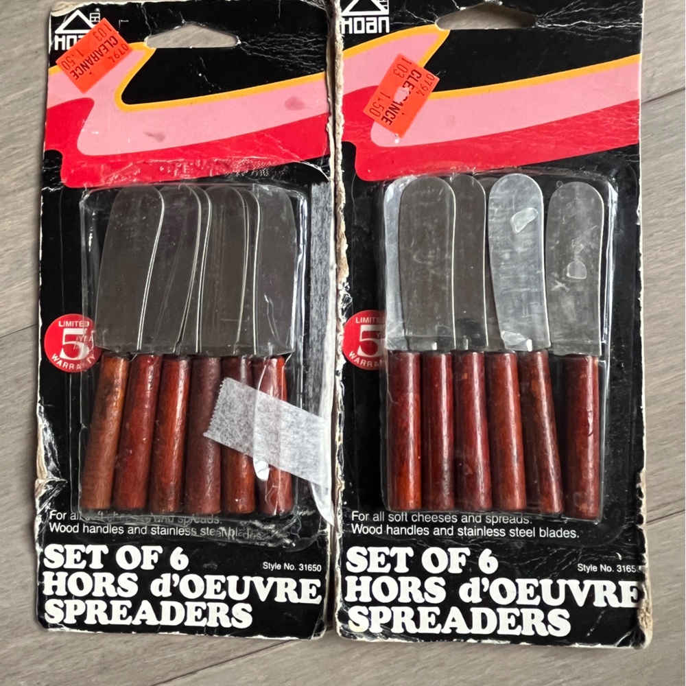 Hoan-Set of 6  HORS d'OEUVRE SPREADERS
Style No. 316501
Unused 2 pack